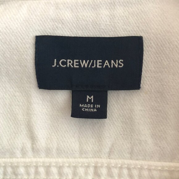 J. Crew 100% Cotton White Denim Button Front Jean Jacket Size M - Picture 6 of 8
